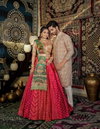 AJD 7888 Designer Wedding Wear Couple Lehenga With Kurta Catalog